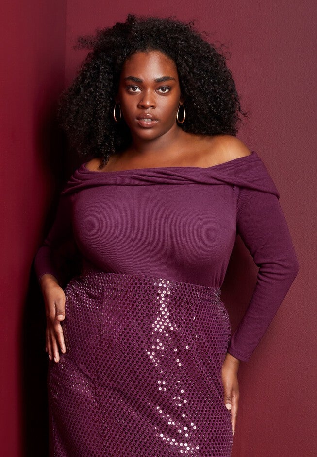 Off-The-Shoulder Top, PURPLE REIGN, hi-res image number null
