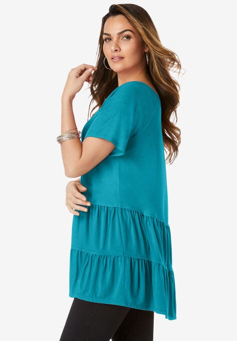 Tiered Slub Ultra Femme Tee, , alternate image number null