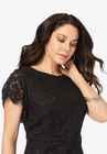 Lace Sheath Dress with Flutter Sleeves, , alternate image number null