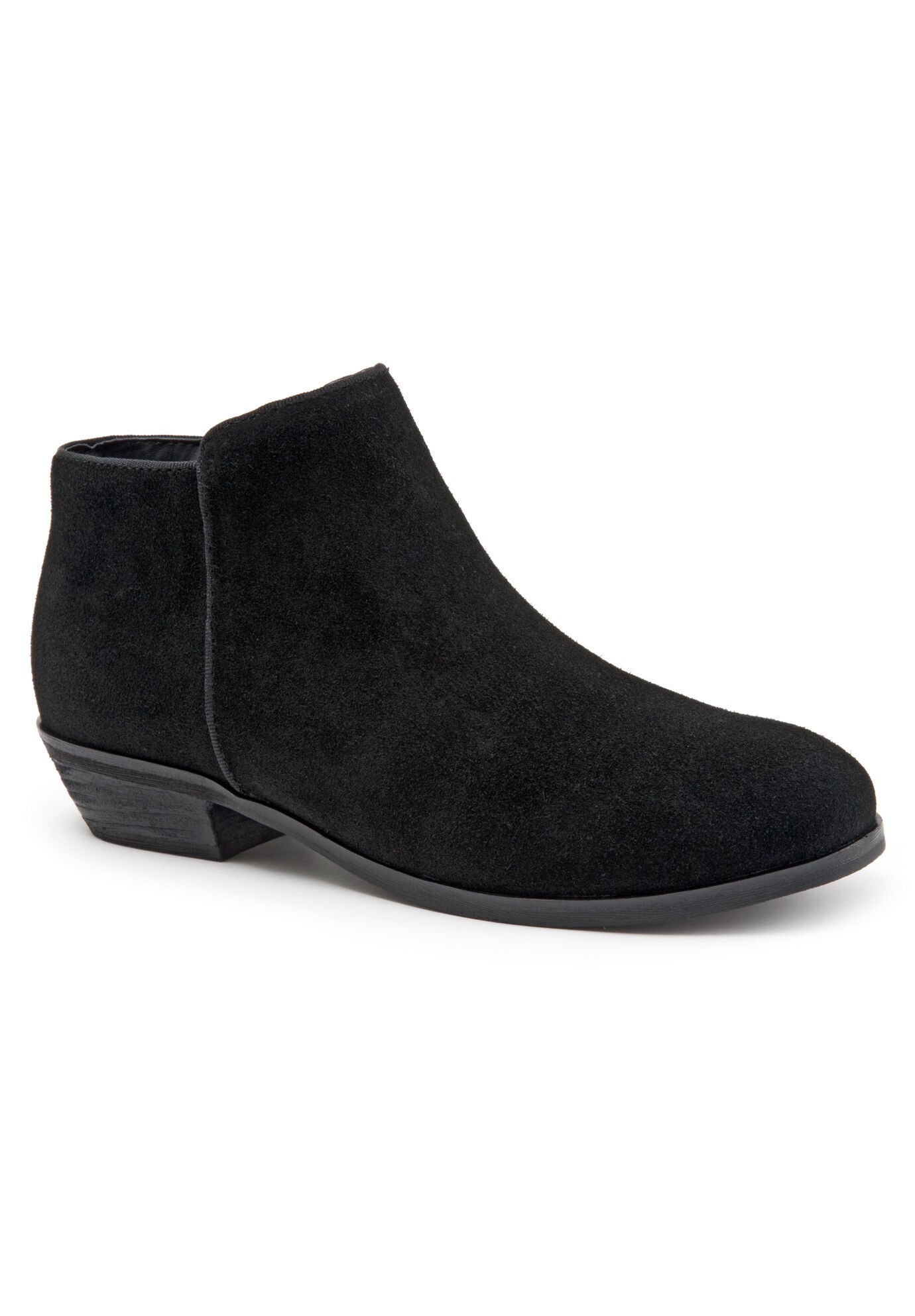 Rocklin Leather Bootie by SoftWalk®, BLACK SUEDE, hi-res image number 0