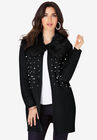 Faux-Fur Cardigan, BLACK, hi-res image number null