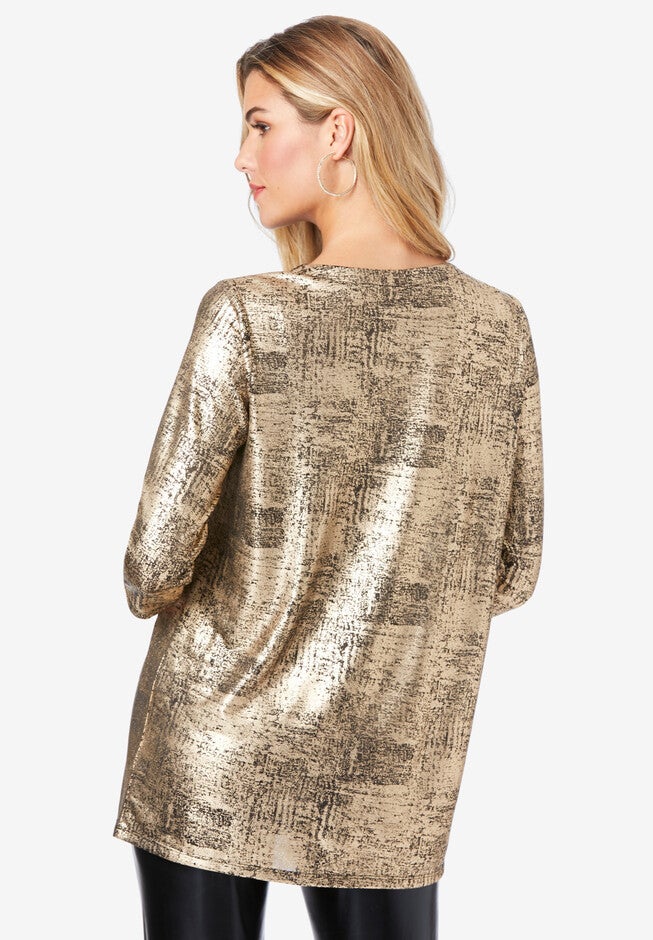 Strappy Metallic Top, , on-hover image number 1