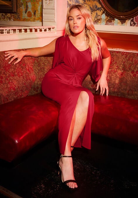 Twist-Front Dress, CLASSIC RED, hi-res image number null