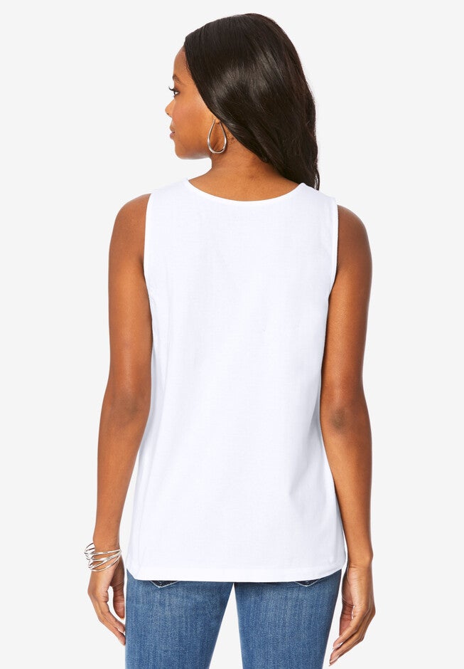 Strappy-Neck Ultimate Tank Top., , on-hover image number 1