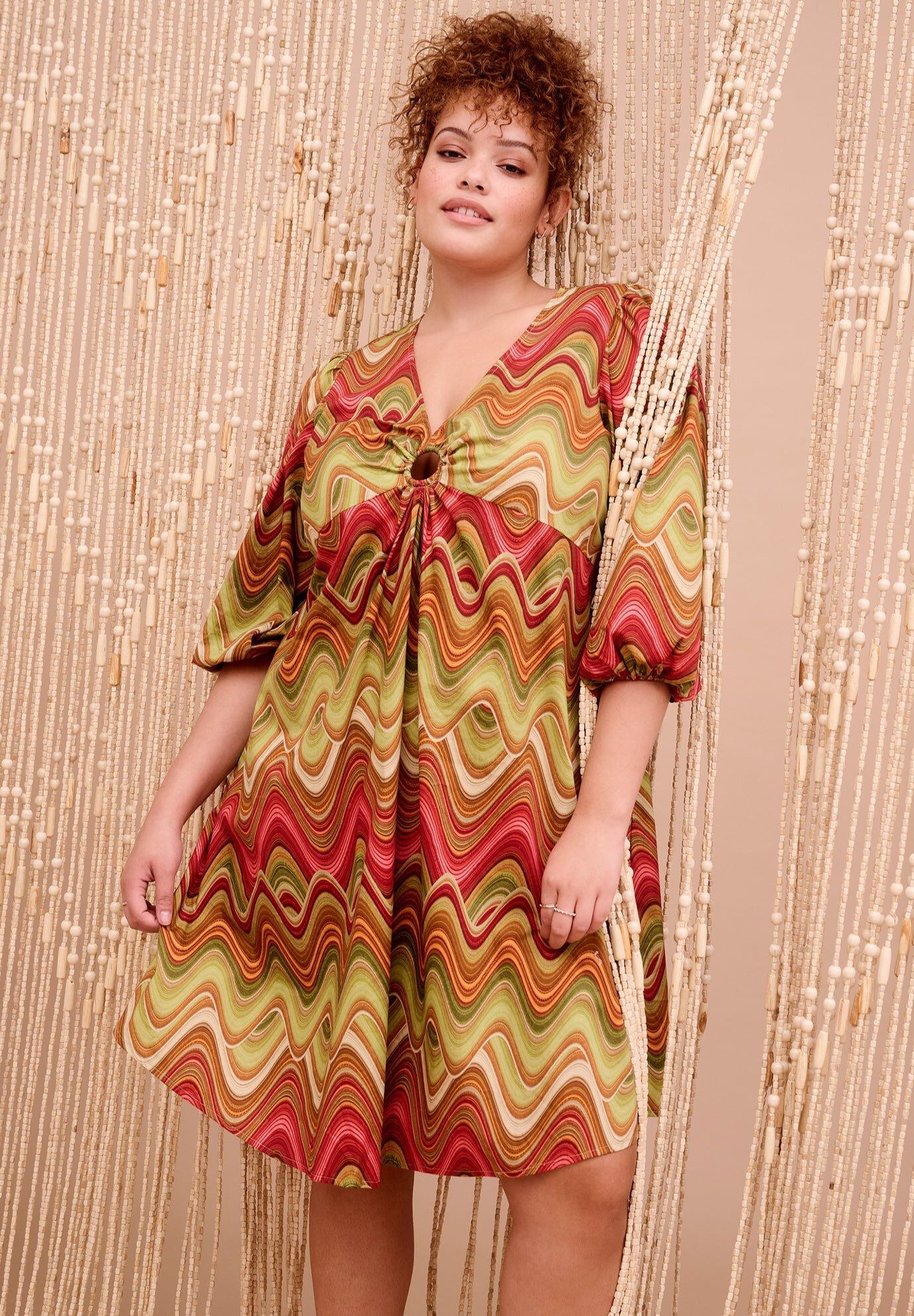 Ring Cut Out Poplin Shirtdress