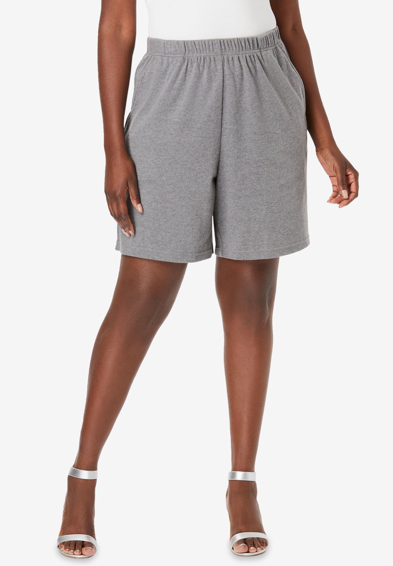 plus size knit shorts