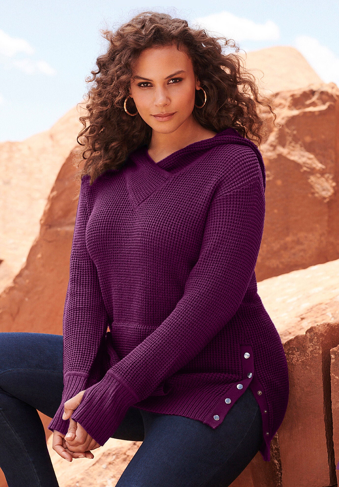 Thermal Hoodie Sweater, , alternate image number 3