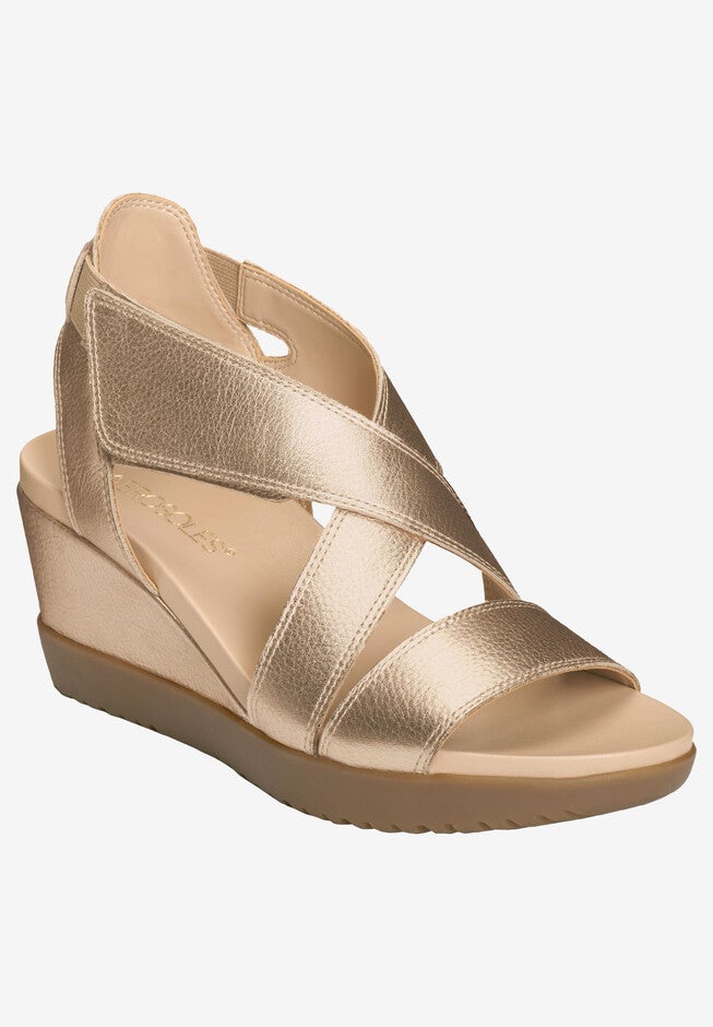 Bloom Wedge by Aerosoles®, GOLD LEATHER, hi-res image number 0