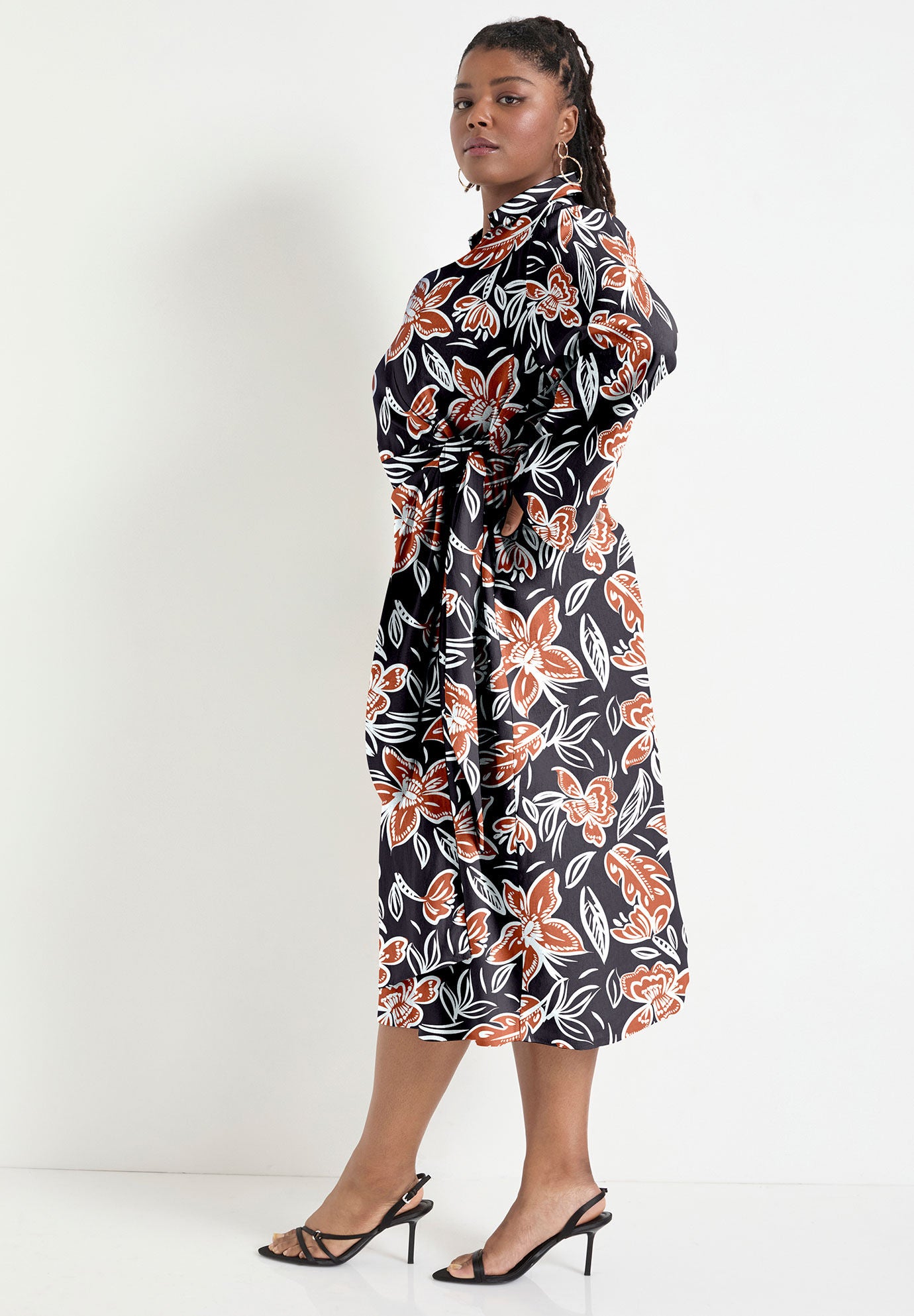 Midi Wrap Dress, BATIK FLORAL, alternate image number 2