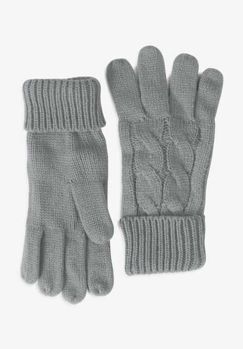 Cable Knit Gloves, , on-hover image number null