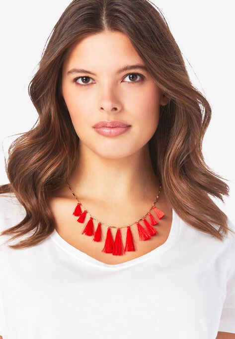 Tassel Necklace, SOFT GERANIUM, hi-res image number null