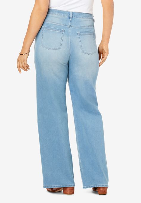 Wide-Leg Jean With Invisible Stretch By Denim 24/7, , on-hover image number null