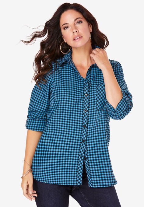 Frankie Big Shirt, BLUE PLAID, hi-res image number null