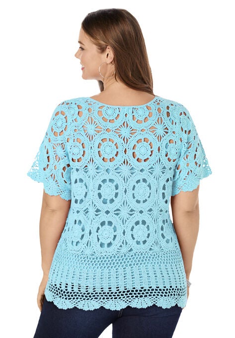French Crochet Sweater, , on-hover image number null