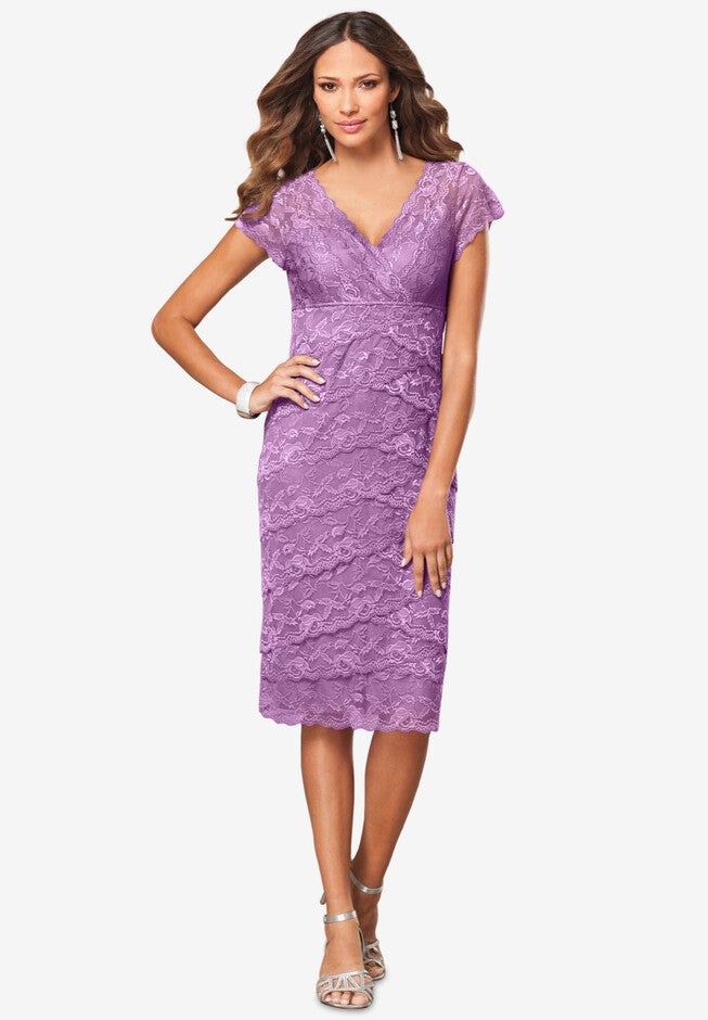 Tiered Lace Dress, VIOLET, hi-res image number null