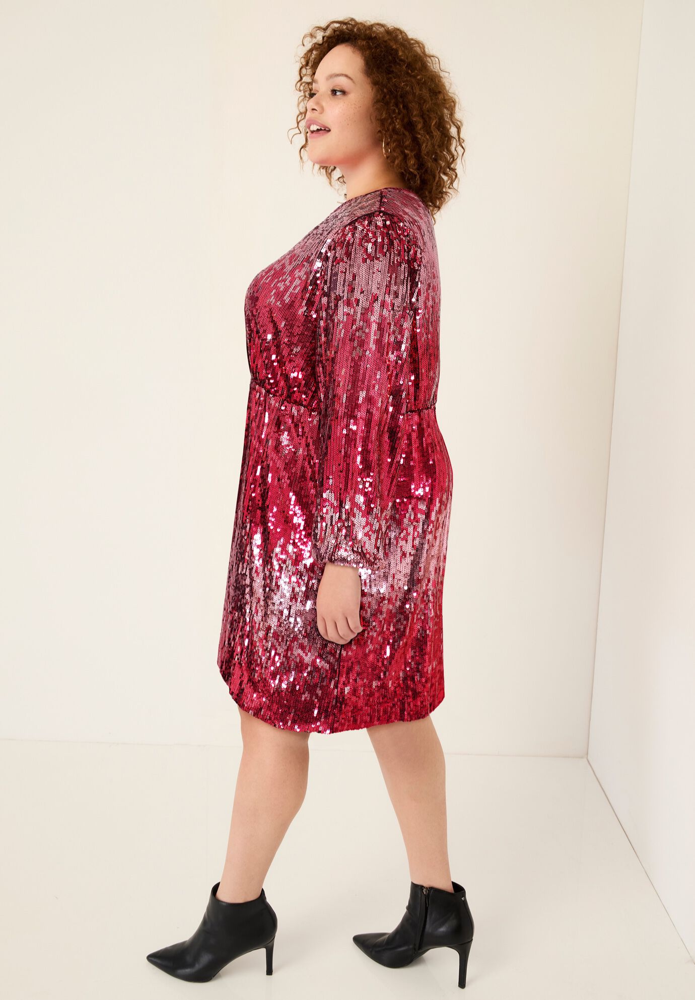 Sequin Mockneck Dress, , alternate image number 2
