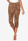 Denim Capri, CHOCOLATE FLOWY ANIMAL, hi-res image number null