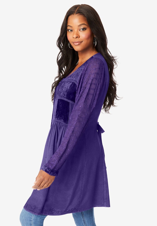 Velvet and Acid Wash Big Shirt., , alternate image number null