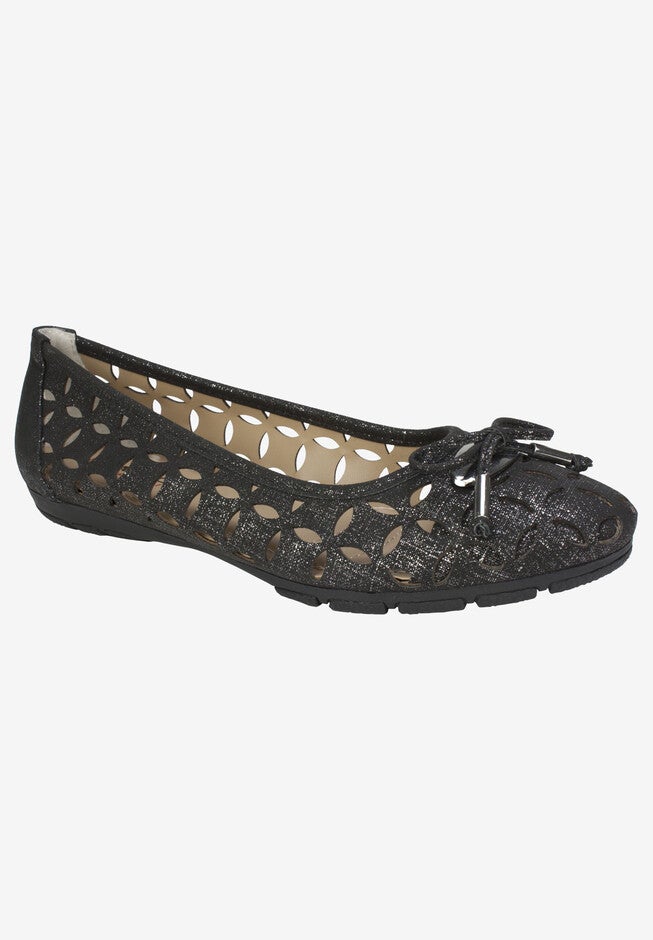 Gisela Flat , BLACK METALLIC SMOOTH, hi-res image number null