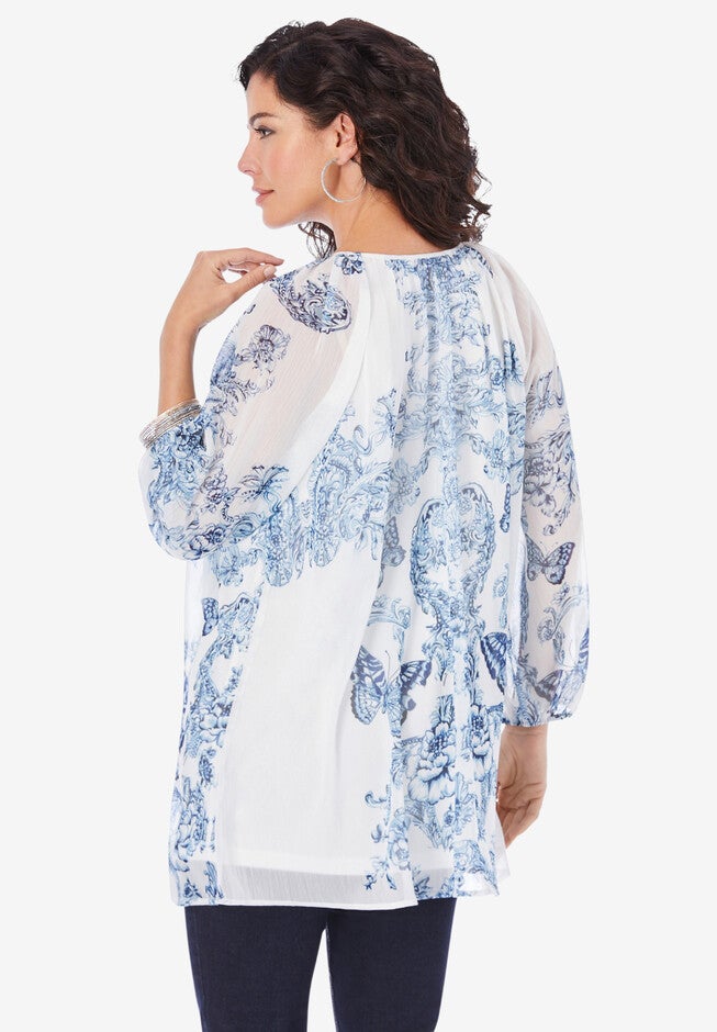 Embellished Print Top, , on-hover image number 1