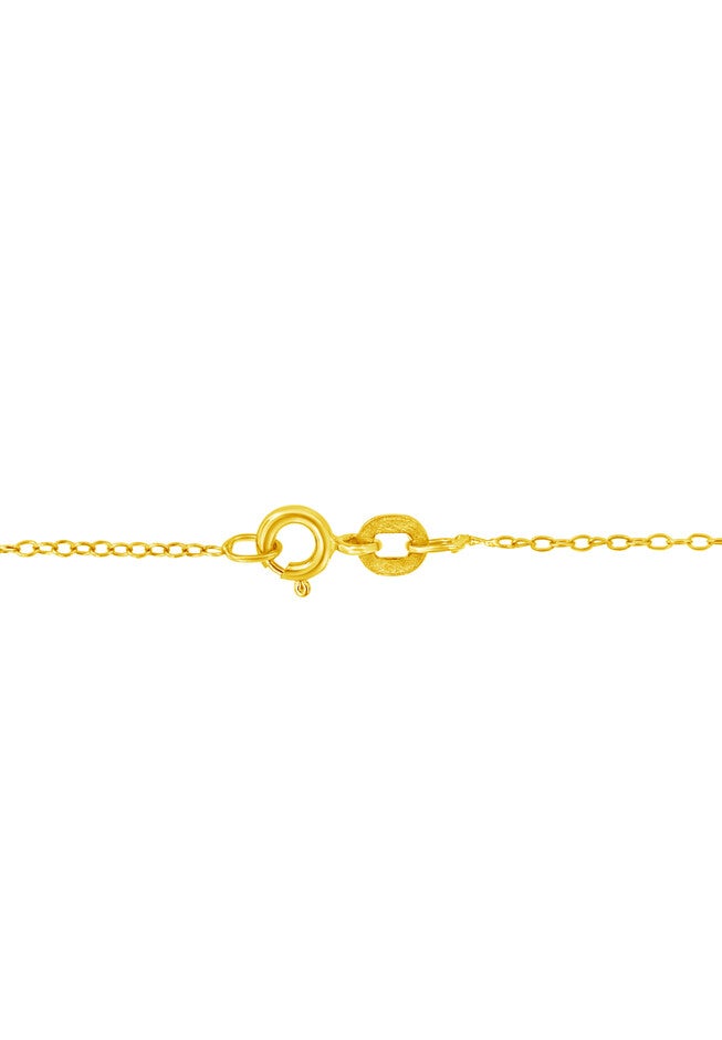 Yellow Gold Plated Sterling Silver Diamond Accent Cross Ribbon Pendant Necklace, , alternate image number 3