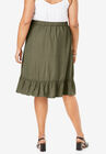 Faux Wrap Skirt with Ruffle Hem, , on-hover image number 1