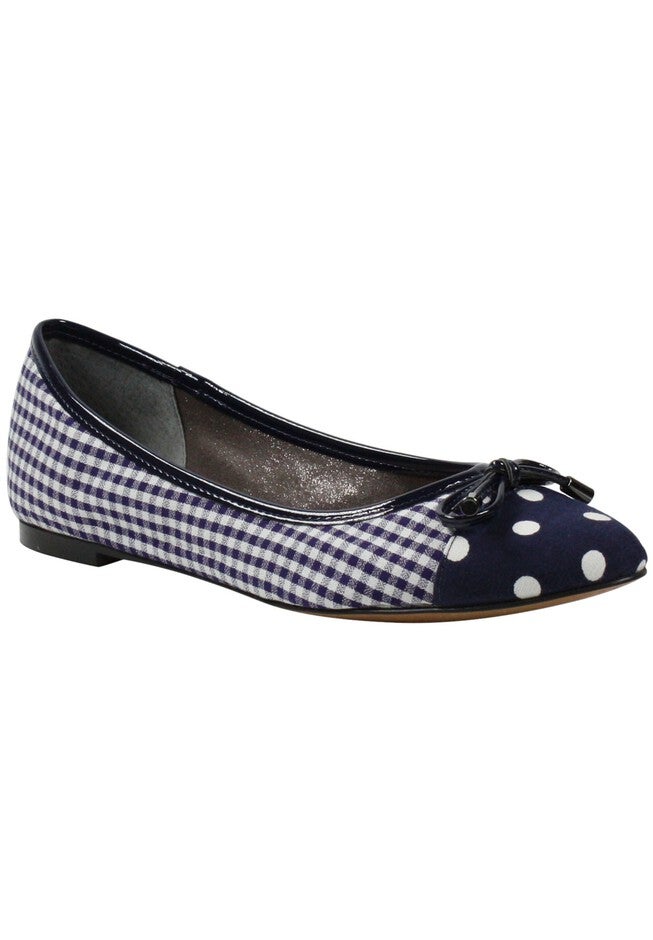Charmyne Flat, NAVY/WHITE GINGHAM, hi-res image number null