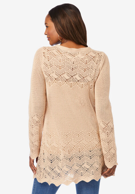 Pointelle Lace Sweater, , on-hover image number null