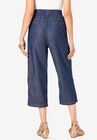Chambray Wide-Leg Capri Pant, , on-hover image number null