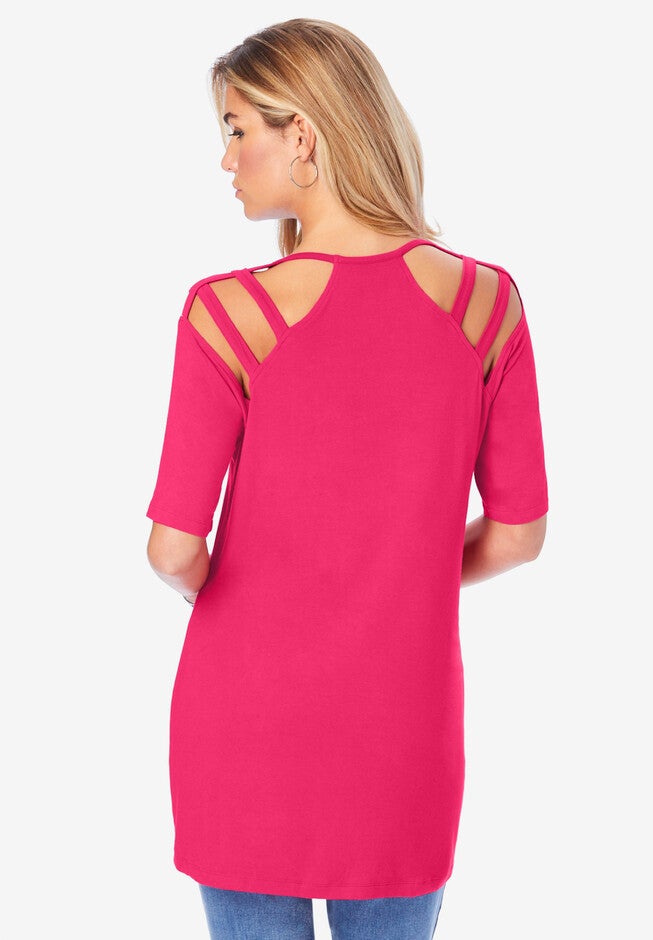 Strappy Shoulder Ultra Femme Tunic, , on-hover image number 1