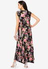 Button-Front Crinkle Dress with Princess Seams, , on-hover image number null