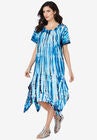 Stud-Embellished Shirtdress, BLUE VERTICAL TIE DYE, hi-res image number null