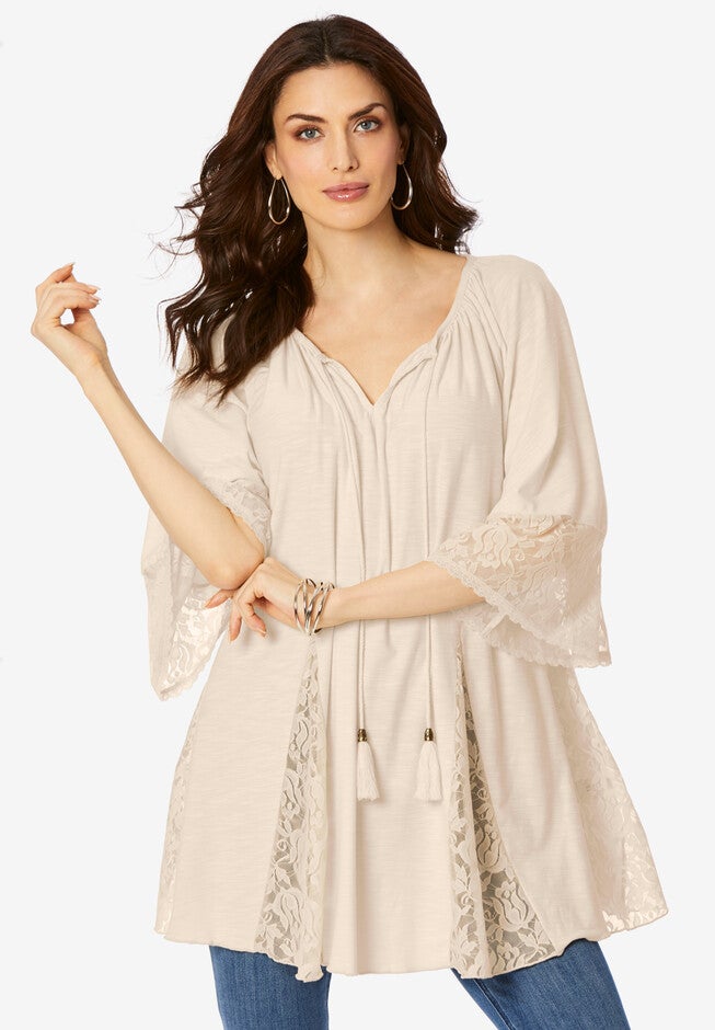 Lace Tunic, OATMEAL, hi-res image number null