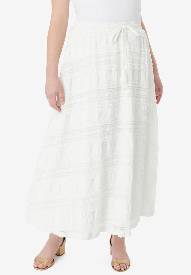 Knit Skirt, WHITE, hi-res image number 0