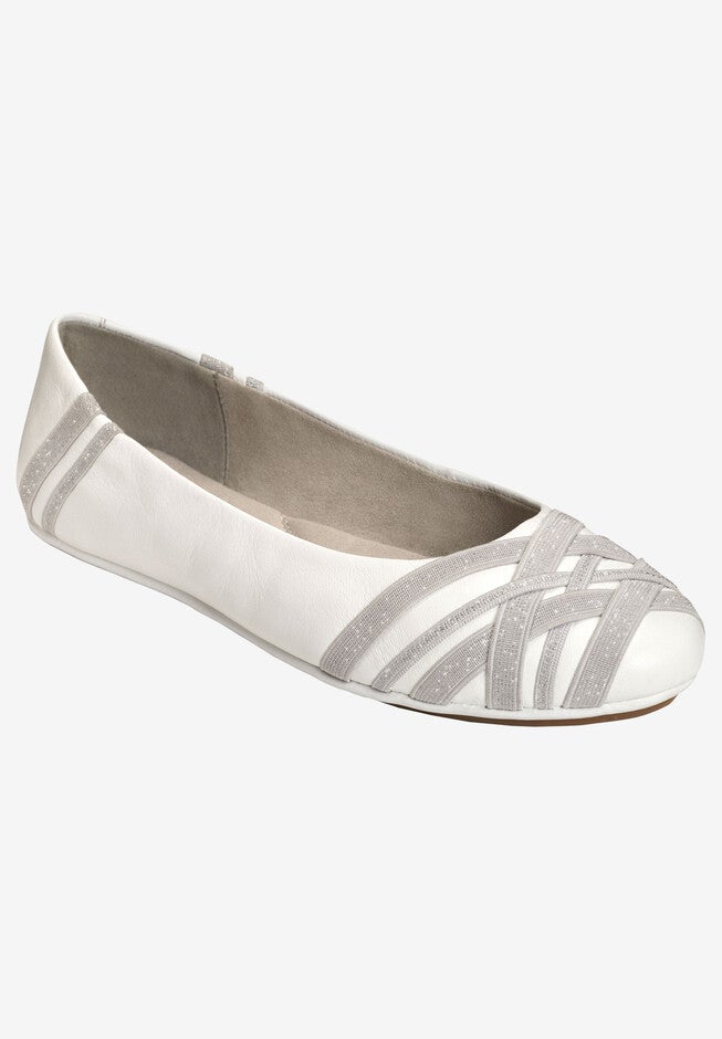 Saturn Flat by Aerosoles®, WHITE LEATHER, hi-res image number null