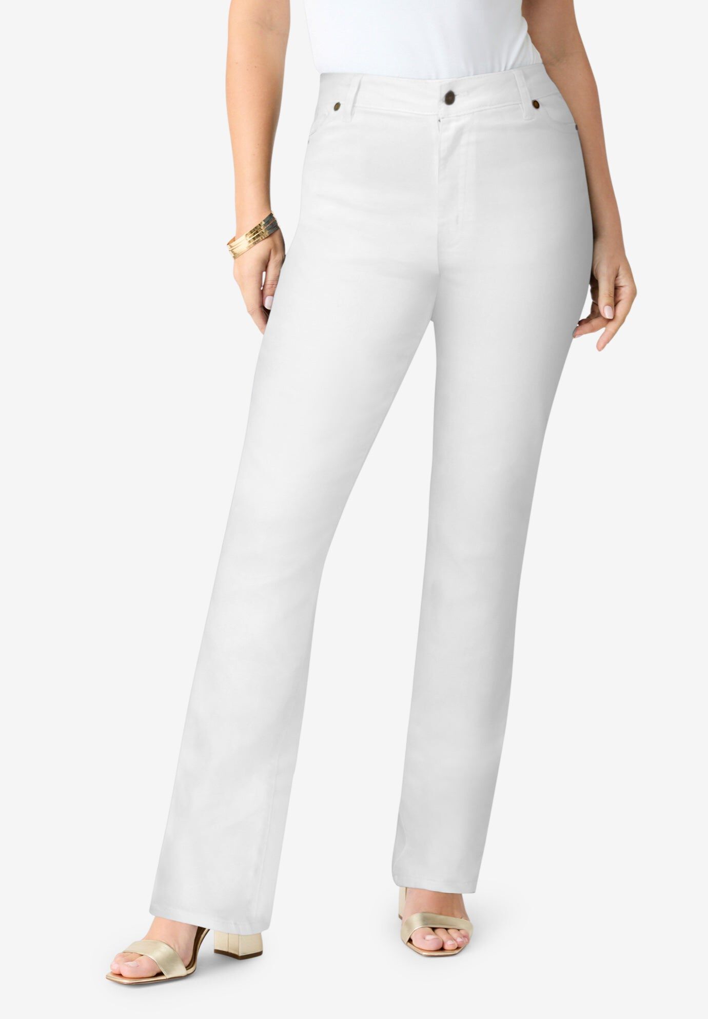 Plus Size 24/7 Stretch Bootcut Jean, WHITE DENIM, hi-res image number 0
