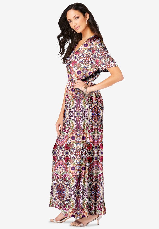 Wrap Maxi Crinkle Dress, , alternate image number 2
