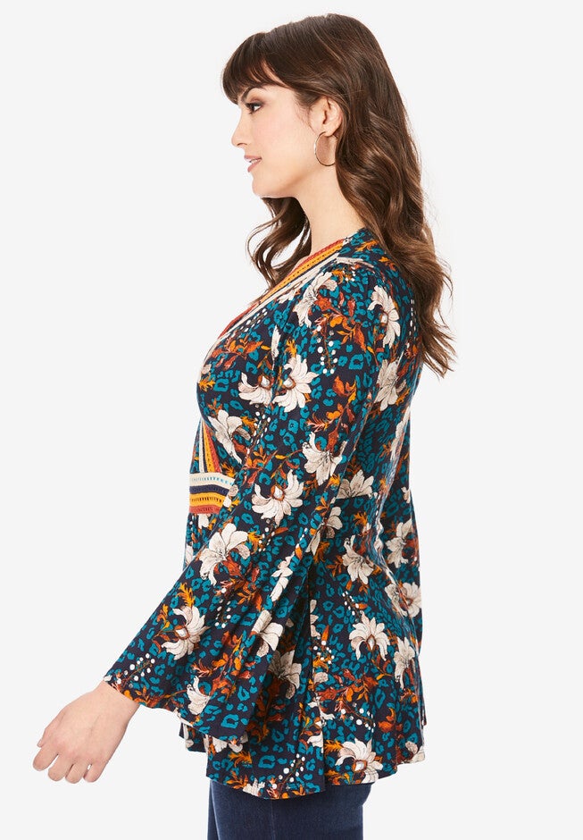 Banded Surplice Top, , alternate image number null