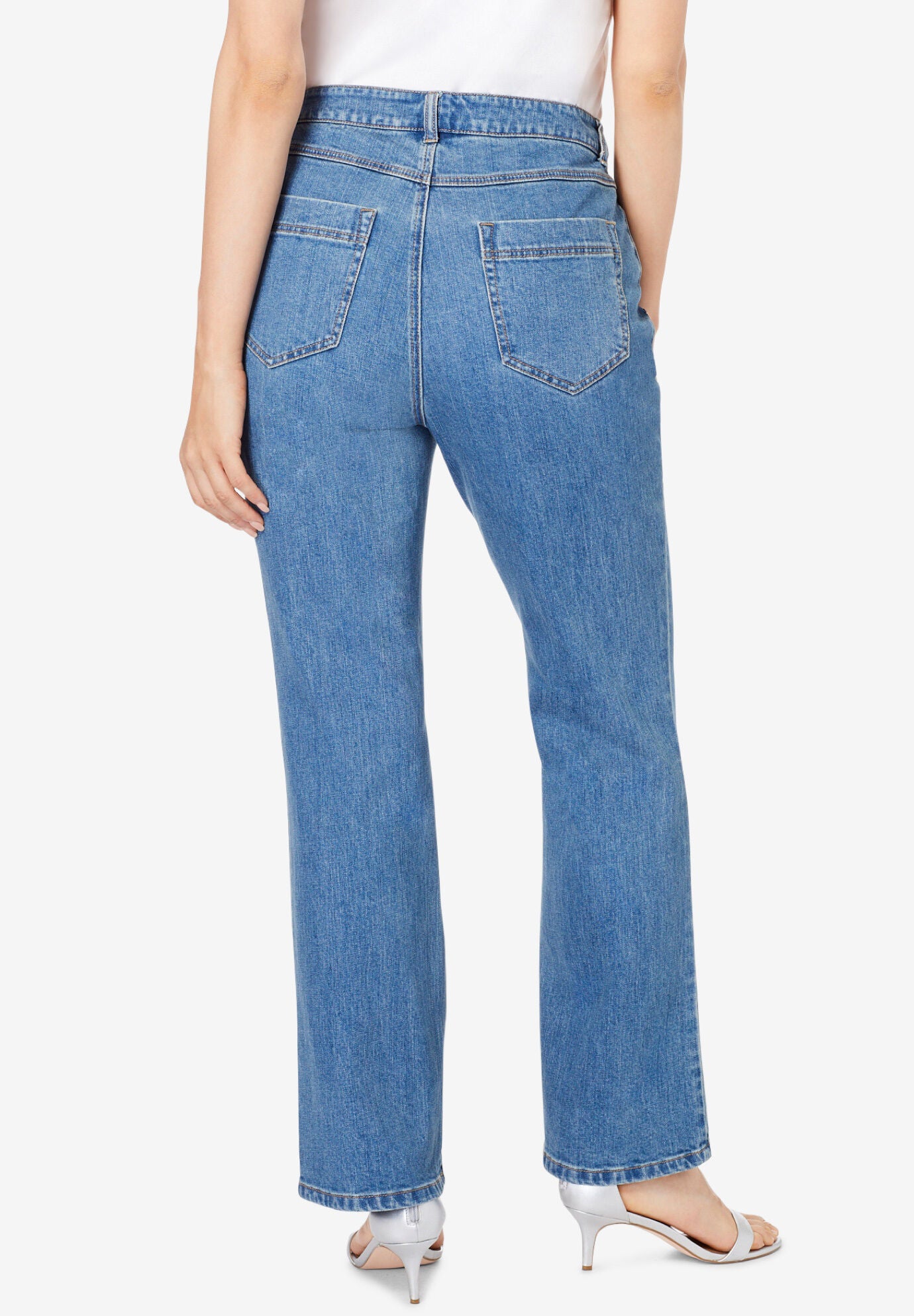 Plus Size Invisible Stretch&reg; Iconic Sequin-Embellished Bootcut Jean, VIOLET SEQUIN LOTUS, on-hover image number 1