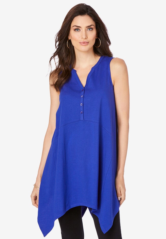 Sleeveless Henley Ultimate Tunic, ULTRA BLUE, hi-res image number null
