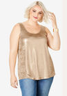 Scoopneck Metallic Tank Top, , alternate image number null