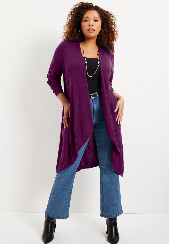 High-Low Cardigan, , alternate image number null