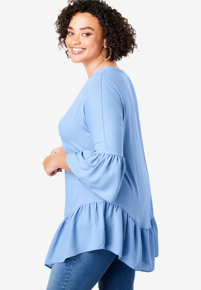 Ruffle-Hem Drape Tunic, , alternate image number 2