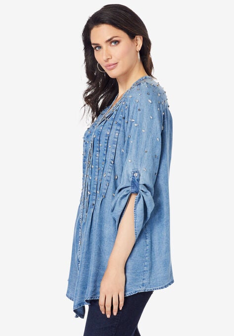 Glam-Embellished Big Shirt, , alternate image number null