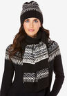 Fair Isle Hat & Scarf Set, BLACK CLASSIC FAIR ISLE, hi-res image number null