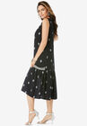Embroidered Sleeveless Midi Dress, , alternate image number null