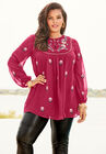 Embroidered Peasant Tunic, , alternate image number null