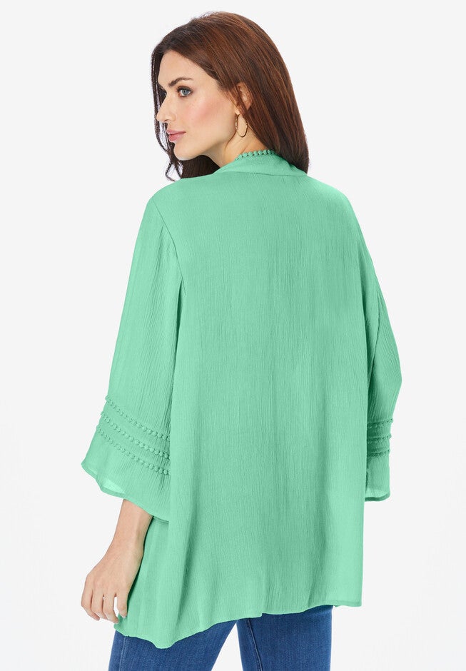 Lace Pintuck Crinkle Tunic, , on-hover image number 1