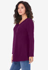Long-Sleeve Henley Ultimate Tee with Sweetheart Neck, , alternate image number null
