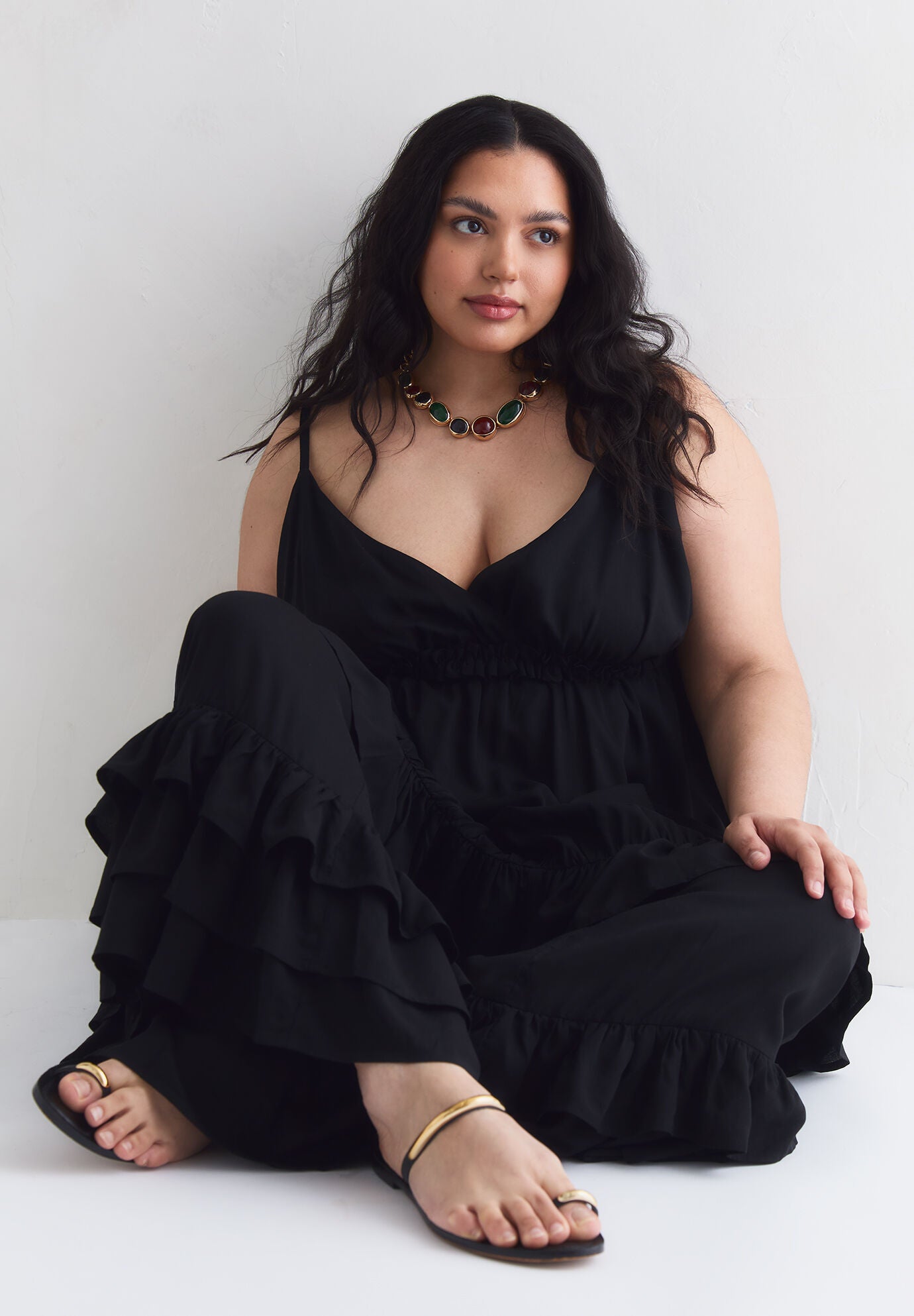 Ruffled Hem Pant, BLACK ONYX, alternate image number 5